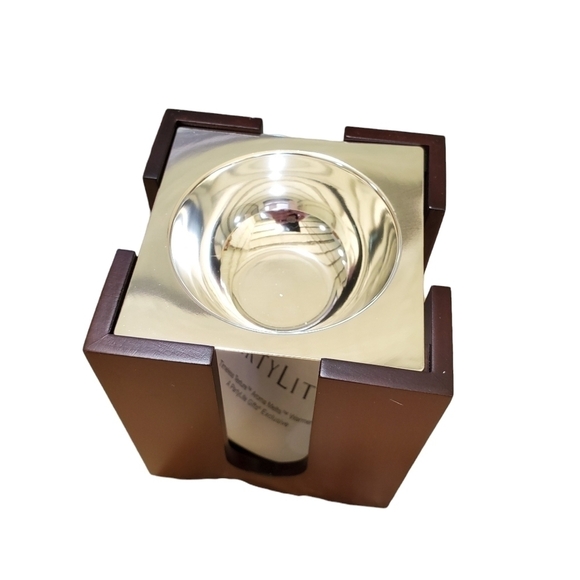 New Partylite P8036 Timeless Texture Aroma Melts Warmer wood & metal - Picture 3 of 10